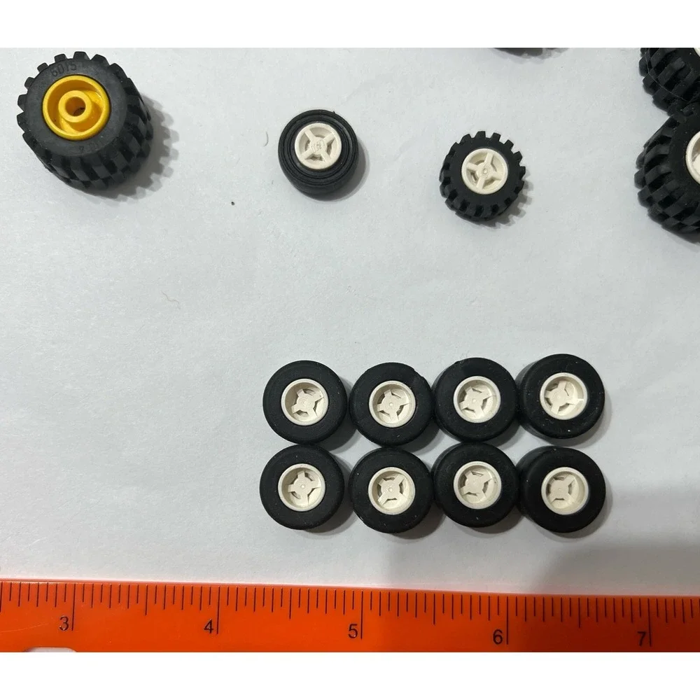 45 LEGO Tires Wheels Axles Replacement LOT Extra Parts & Pieces
